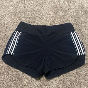 ATHLETA | Ascender Side Striped Athletic Shorts Size 12 Black & White